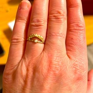 Communion by Joy 14k rays of light ring with diamond